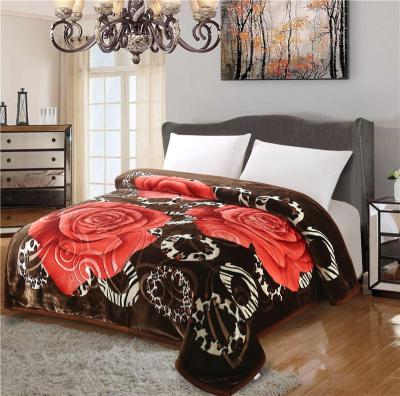 China HEATHER luxury flowers best Mink Blanket One Side Embossed knitted blanket for winter for sale