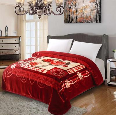 China Best Seller Double Bed Mink Blanket Luxury Flowers Red PASSIONATE Moving Blankets For Dubai for sale