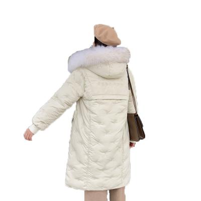 China Sustainable Winter Cotton Padded Women Girl Hoodie Jackets Winter Warm Long Fur Coat for sale