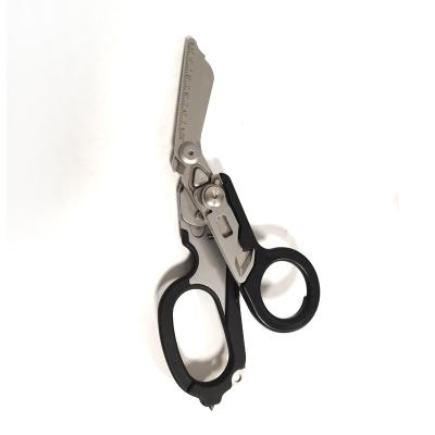 China Lightweight Professional Outdoor Portable Scissors Stainless Steel OEM Multifunctional Metal Emergency Shears Raptor Folding Scissors for sale