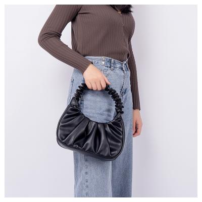 China New Fashion 2021 Fashion Designer Handbags Famous Brands Luxury Fashion Handbags PU Cloud Bag Solid Color Fold Shoulder Female Armpit Bag for sale