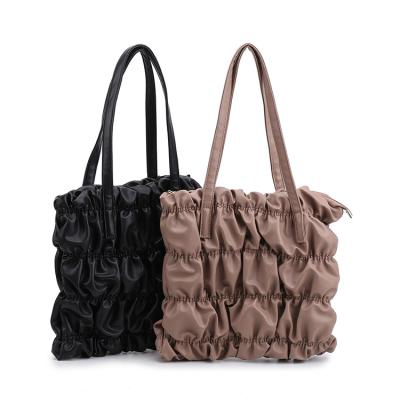 China Custom Design Tote Bag Latest Fashion Quality PU Leisure Drape Women Handbag Lady Bags Tote Bag Custom Shoulder Tote for sale