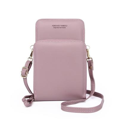 China 2021 New CIA CIS PU Mobile Phone Bags CIA Shoulder Card Women Handbags Female Multifunctional Cross - Phone Bag of body for sale