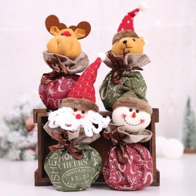 China 2021New Cute Cloth Cloth Christmas Gift Bag Santa Claus Decoration Christmas Eve Candy Bag Knitted Apple Bag for sale