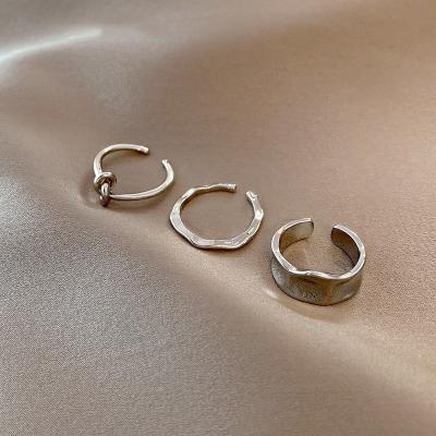 China Nickel Free Pearl Ring Vintage Tail Ring Girl's Ring Female Set Combination Design for sale