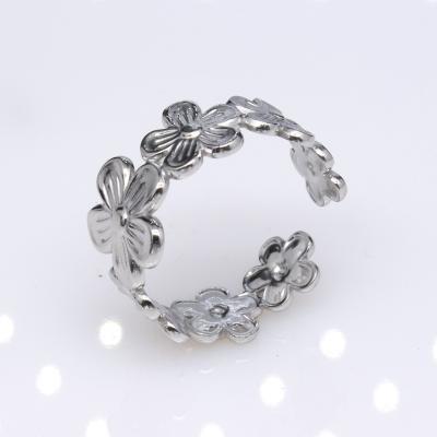 China Stainless Steel Ring Retro Ring Opening Couples Nickel Free Adjustable Ring for sale