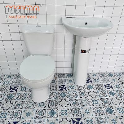 China De Klassieke Stijl van Frankrijk Twee van het Ceramische Sanitaire Warenstukken Water die Populaire Kleur Tweedelig Toilet met Bassin bewaren Te koop