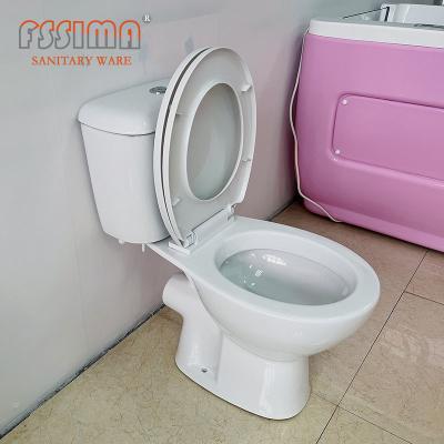 China Frankrijk Stander Dubbele Gelijke p-Trap180mm Tow Piece Toilet Te koop