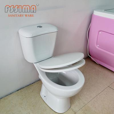 China Nieuw Frankrijk Stander Dubbele Gelijke p-Trap180mm Tow Piece Toilet Te koop