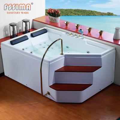 China 5.74FT Ton van de 2 Persoons Freestanding Jacuzzi met Stralen Geleide Lichte Draaikolk Te koop