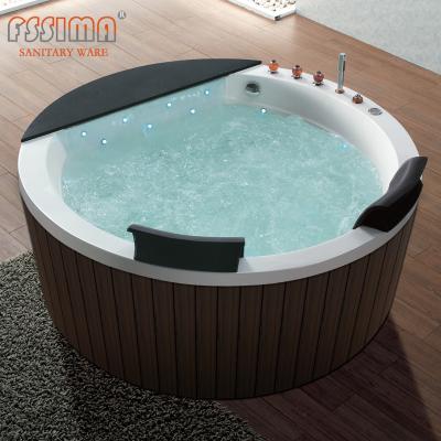 China De Jacuzzi spoot Freestanding Ronde Doorwekende Ton voor Twee Indoor Led Spa Te koop