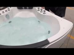 2 Person Outdoor Hydrotherapy Whirlpool SPA Bathtub 1560mm Blue Glass