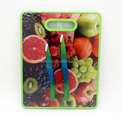 China Amazon Sustainable Hot Sale Kitchen Plastic With Kitchen Knife Cutting Board for sale