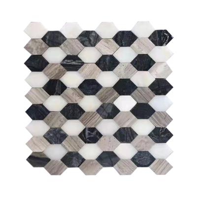 China Chinese style marble diamond shape waterjet mosaic, natural available in wall floor kitchen bathroom etc. for sale