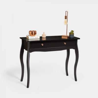 China Stable Modern Bedroom Black Dressing Desk Bed End Side Table, Hallway Entryway Console Table with Drawer for sale