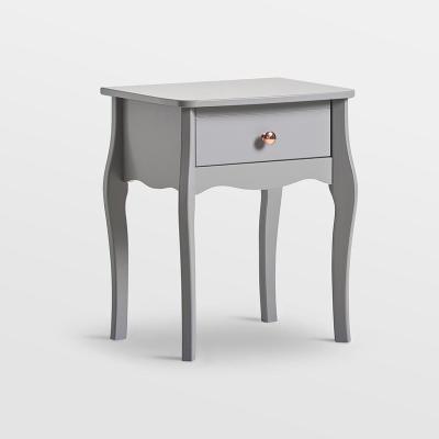 China Contemporary Wood Nightstand Gray Bedside Bedroom Furniture Table 1-Drawer Table for sale