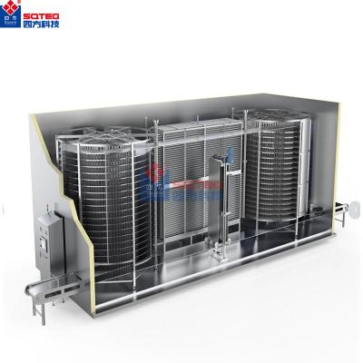 China High Freezing Effiency Freezer tunnel system meat seafood vegetables industrial iqf spiral quick freezer for sale