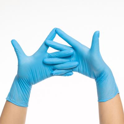 China Disposale Box 100pcs 9 Inch Blue Powder Nitrle Free Pure Gloves For Tattoo Beauty Salon Household for sale