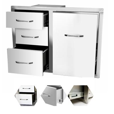 China Modern Commercial Cabinet 3 Drawers Stainless Steel High Quality Kitchen Storage Cabinet for sale