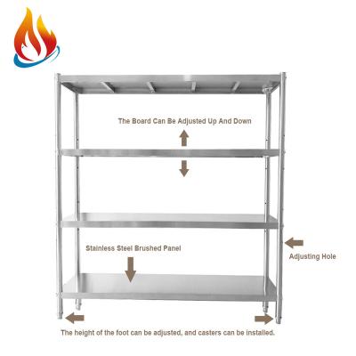 China Hot Selling Double Sided Low Price Customized Color Safe And Durable Kitchen Stainless Steel Shelf And Stacking Racks For Kitchen Storage for sale