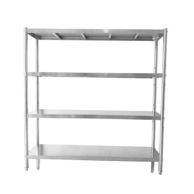 China Genuine Corrosion Protection Chinese Supply Customized Size Stainless Steel Storage Shelves For Restaurant Storage for sale