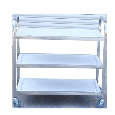 China Modern Desgin 3 Tier Stainless Steel Hotel Food Service Cart Dining Service Cart Hotel Kitchen Equipment for sale