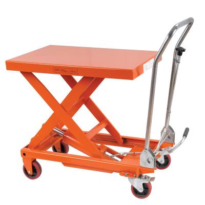 China Ecomomic Self Propelled Hydraulic Mobile Easy Operate High End 0.8ton Hydraulic Scissor Lift Table Trolley For Sale for sale