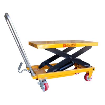 China Hotels Manual Scissor Lift Table Hydraulic Truck Folded Lifting Platform For Sale for sale