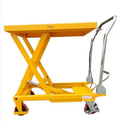 China High Efficient Hot Wheels Hotels Foot Pump Hydraulic Manual Trolley Lift Portable Scissor Lift Table 1 Ton for sale