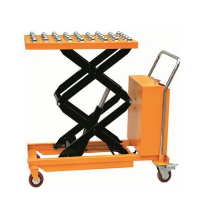 China Mini Scissor Hotels Hotels Battery Powered Electric Lift Table Trolley Hydraulic Scissor Lift Table for sale