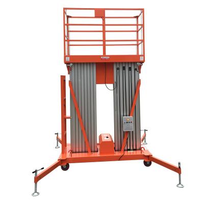 China Hydraulic Mobile Double Mast Climbing Aluminum Alloy Hydraulic Lift Table Aerial Work Platform for sale