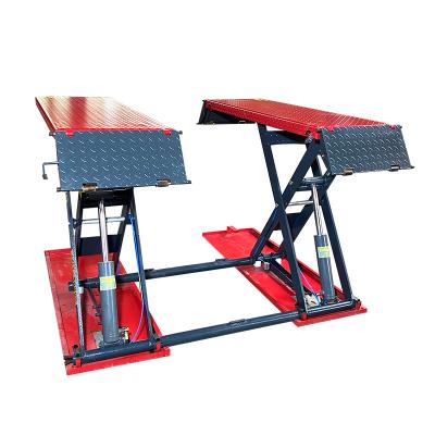 China Brand New Lifting Cargo On The Ground Altra-thin Mid Rise Scissor Car Lift With 1m Lifting Height for sale