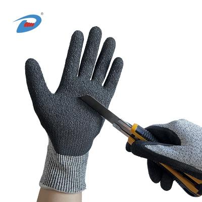 China China Level 5 Anti Cut Anti Cut Glove Hppe En388 CE Wholesale Safety Work Gloves Industrial Anti Cutting Glove With Latex Coated for sale