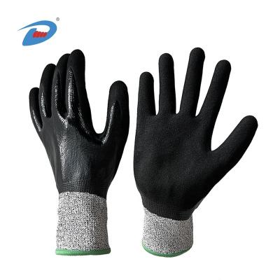 China Level 5 Protection Sandy Nitrile Palm Coated TPR Impact Resistant Mechanic Gloves Flexible Comfortable Fit for sale