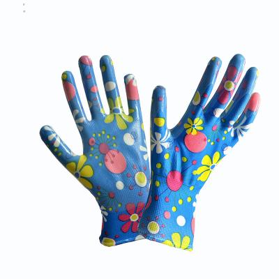 China Oil Proof Sell Well New Type Polyester Gloves Nitrile Coated Gloves Work for sale