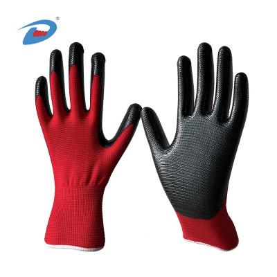 China Oil Proof Factory Supply Bargain Price Nitrile Palm Coated Gloves For Construction Work for sale