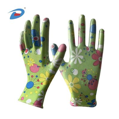 China Oil Proof En388 Nitrile Coated Safety Work Gloves For Gardening Household for sale