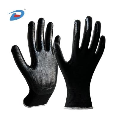 China Wholesale Industrial Oil Proof Custom Construction Hand Protection Garden Work Safety Nitrile Coated Gloves for sale