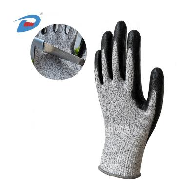 China Newest anti-cut anti-slip anti-slip design top quality anti-cut coating PU coated gloves manufacturer for sale