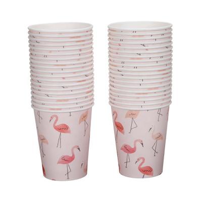 China Wholesale Classic Hot Sale Disposable Flamingo Vivid Paper Cups 250gsm 9oz for sale