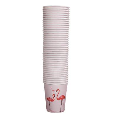 China Hot Sale Classic Biodegradable 250gsm 9oz Flamingo Disposable Vivid Stocked Vivid Paper Cups Wholesale for sale