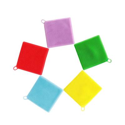 China Viable Hot Sale Square Multicolor Silicone Heat Insulation Kitchen Pad And Washcloths for sale