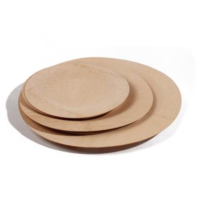 China 2019 Amazon Hot Selling New Natural Disposable 7 Inch Round Bamboo Dinner Dishes for sale