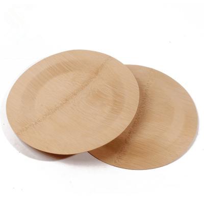 China 2019 Amazon Hot Selling New Natural Disposable 9 Inch Round Bamboo Dinner Dishes for sale