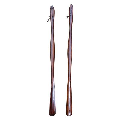 China 100% handmade high quality extra long jujube wooden handle shoe horns, sturdy and eco-friendly for sale