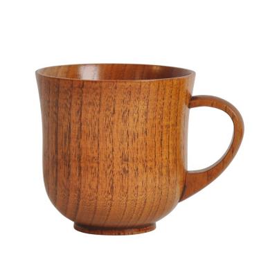 China The Classic Sustainable Handcraft Natural Jujube Wood Coffee Cup Tea Cup With Handle for sale