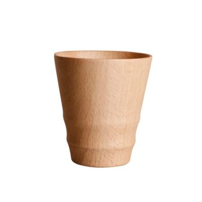 China Non-slip Creative Sustainable Bamboo Joint Handcraft Natural Beech Wood Tea Milk Cup Coffee Mug for sale