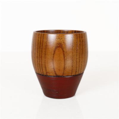 China Japanese Style Simple Viable Handcraft Handleless Natural Jujube Wood Drinkware Tea Cup for sale