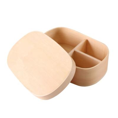 China Sustainable Classic Hot Sale Japan Style 19cm Handmade Rectangle Wooden Food Bowl for sale