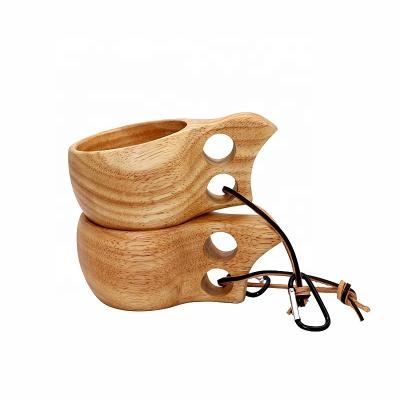 China Viable Classic Hot Selling Kuksa Classic Handmade Wood Cup Nordic Finnish Traditional Outdoor Portable Mug for sale